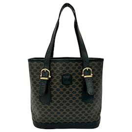 Céline-Celine Macadam Blason Logo Print Leather Mini Tote Bag-Brown,Black