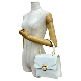 Céline-Celine White Calfskin Mini Tote Handbag-White