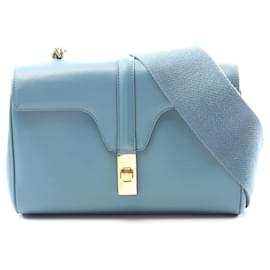 Céline-Celine Teen Soft 16 Leather Shoulder Bag-Blue