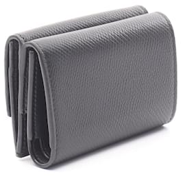 Céline-Celine Folded Leather Wallet-Black