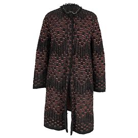 M Missoni Strickmantel in Rot und Schwarz aus Acryl Mehrfarben