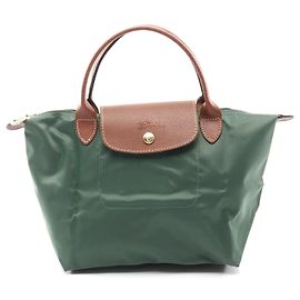 Bolsa Tote Le Pliage S em Nylon e Couro Longchamp Verde