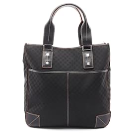 Céline-Celine Macadam Canvas Leather Tote Bag-Black