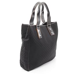 Céline-Celine Macadam Canvas Leather Tote Bag-Black