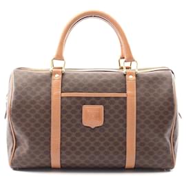 Céline-Celine Macadam Handbag PVC Coated Canvas Leather-Brown
