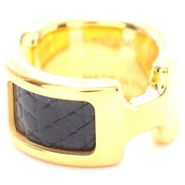 Pendiente Oran PM de Hermès Oro/Negro Dorado Metálico