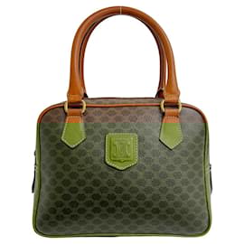 Céline-Celine Macadam Blazon Leather Handbag-Brown