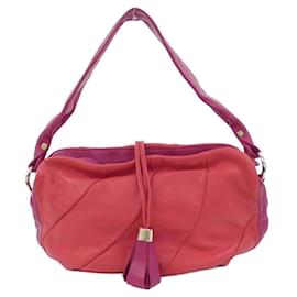 Céline-Celine Leather Shoulder Bag-Red