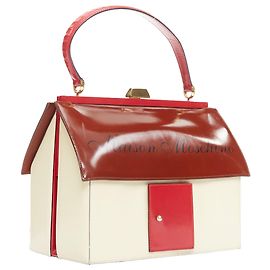 Sac en cuir Maison Moschino vintage Rouge Bordeaux