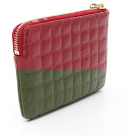 Céline-Celine Coin＆Card Pouch Leather Coin Card Pouch-Red
