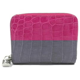 Louis Vuitton-Louis Vuitton Zippy Coin Purse Crocodile Coin Case-Pink