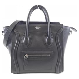 Céline-Celine Luggage Nano Shopper Calf Bag-Black