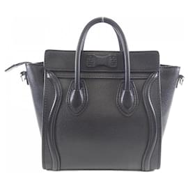 Céline-Celine Luggage Nano Shopper Calf Bag-Black