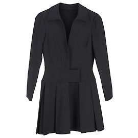 Valentino Garavani Robe Mini Plissée Valentino en Polyester Noir Noir