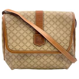 Céline-Celine Macadam Leather PVC Shoulder Bag-Golden,Metallic