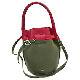 Céline-Celine Big Bag Bucket Nano Leather Handbag-Red