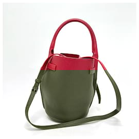 Céline-Celine Big Bag Bucket Nano Leather Handbag-Red