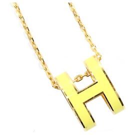 Collier Hermès Pop H en Jaune Jaune