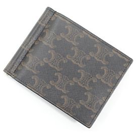Céline Celine Triomphe Bifold-Geldbörse mit Geldclip Schwarz