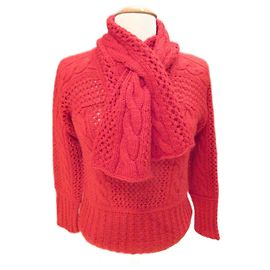 Autre Marque Suéter de lã vermelho InWear e cachecol combinando Vermelho