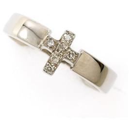 Autre Marque-K14 White Gold Diamond Ring-Silvery