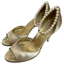 Sandales en perles Chanel Doré