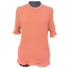 Theory BRISTOL PULLOVER IN COTONE CON PIZZO Arancione