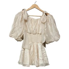 Autre Marque Snidel Bluse mit Taillenraffung und Band Andere Roh
