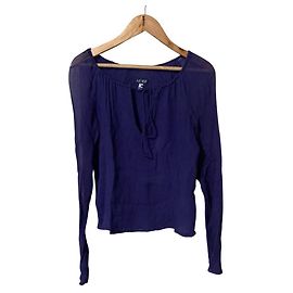 Pullover aus 100% Seide von Armani Jeans Blau Marineblau