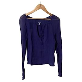 Pullover 100% Seta Armani Jeans Blu Blu navy