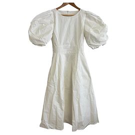 Autre Marque Vestido de Algodón Flare STINA Blanco