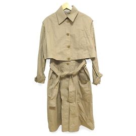 Stella Mc Cartney Trench coat de algodón con cintura elástica Stella McCartney Beige