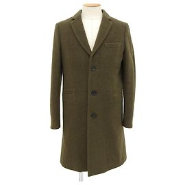 PS Paul Smith Alpaca Mixed Wool Coat Green Khaki