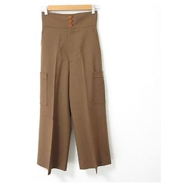 Calças largas cargo de mohair e lã Gucci Marrom