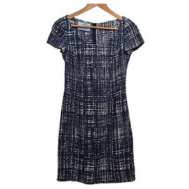 Prada Leinenmischkleid Blau Marineblau