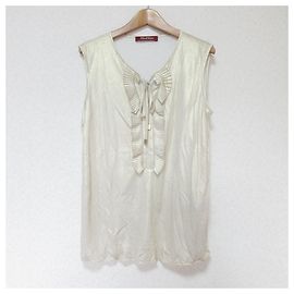 Blusa sem mangas com fita Max Mara STUDIO Dourado Bronze
