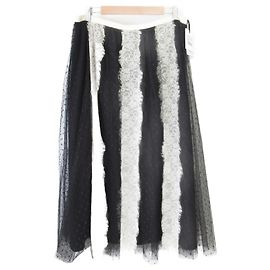 Saia godê de tule com poás de renda RED VALENTINO Preto