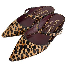 Mule en poil de chèvre léopard MEG de Kate Spade New York Noir Beige