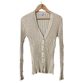 Autre Marque Cárdigan de punto plisado Lame NARACAMICIE Beige Dorado