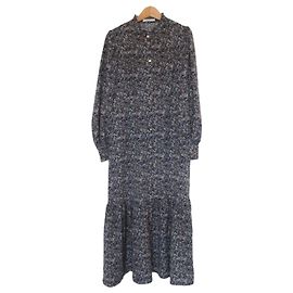 Autre Marque Langarmiges Hemdkleid mit Blumenmuster OPAQUE.CLIP Blau Marineblau