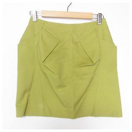 Saia Mini de Algodão e Seda Marni Amarelo
