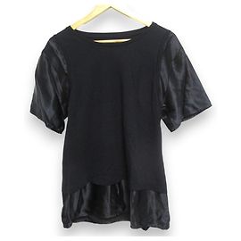 Maison Martin Margiela Camiseta de materiales mixtos MM6 Maison Margiela Negro