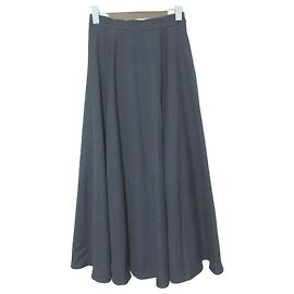 Autre Marque Saia Maxi Drapê com Painéis LE CIEL BLEU Marrom Preto