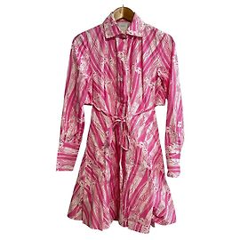 Autre Marque Robe à Imprimé Botanique Patou 23SS Rose Blanc