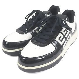 Tênis de couro patente com logo 4G Givenchy Preto Branco