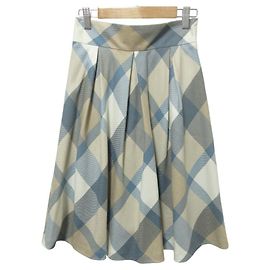 Autre Marque Karo-Wollrock BLUE LABEL CRESTBRIDGE Blau Beige Andere