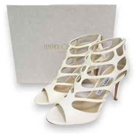 REN 85 Leder Sandalen von Jimmy Choo Weiß