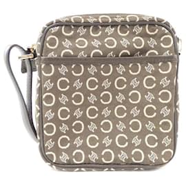 Céline-Celine Canvas Shoulder Bag-Brown,Golden