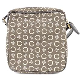 Céline-Celine Canvas Shoulder Bag-Brown,Golden