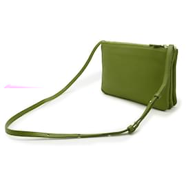 Céline-Celine Trio Leather Shoulder Bag-Red